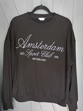 Reflex Black Amsterdam Sport Club Sweatshirt with White Script